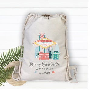 Mochila de despedida de solteira de Las Vegas, bolsa de boas-vindas para casamento, mochila de presente de despedida de solteira de Las Vegas, lembrancinha de casamento, bolsa de fim de semana para meninas