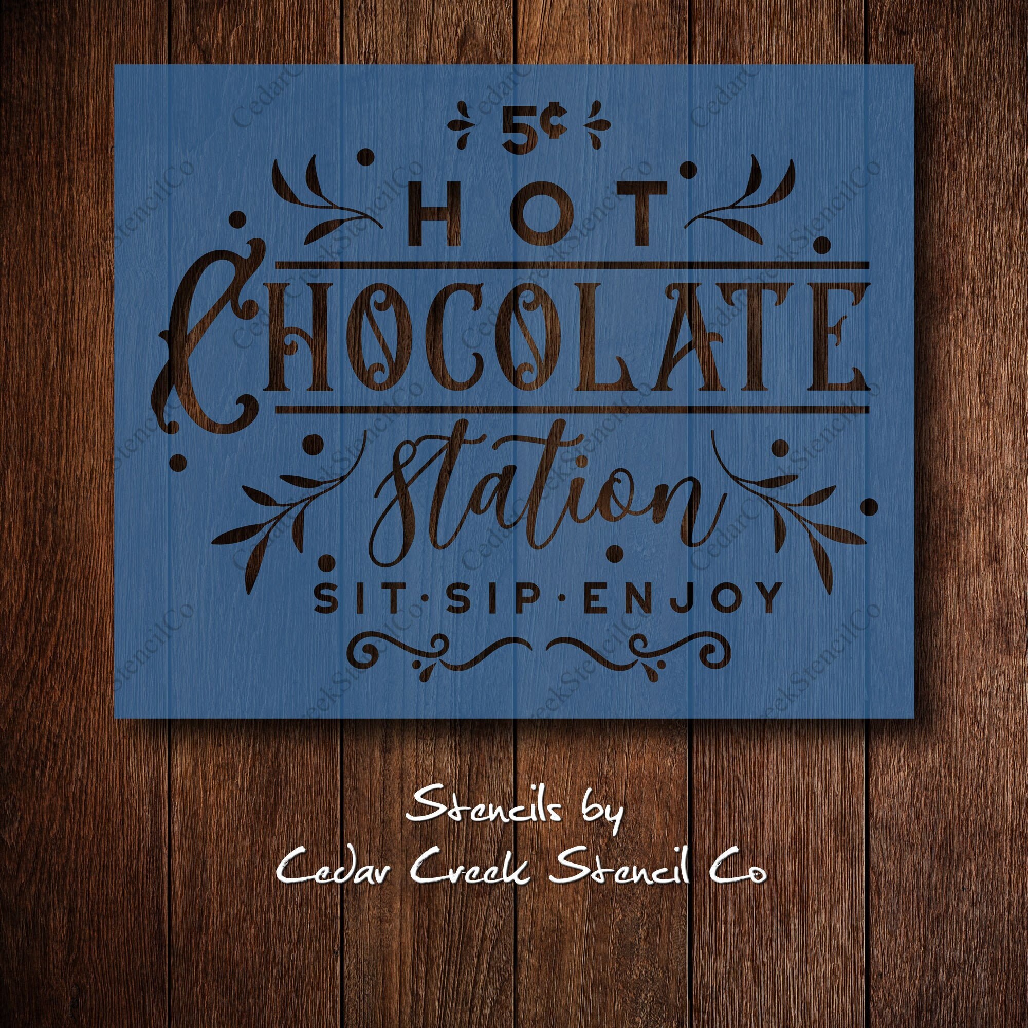 Hot Chocolate Station Stencil Reusable Christmas Stencil | Etsy