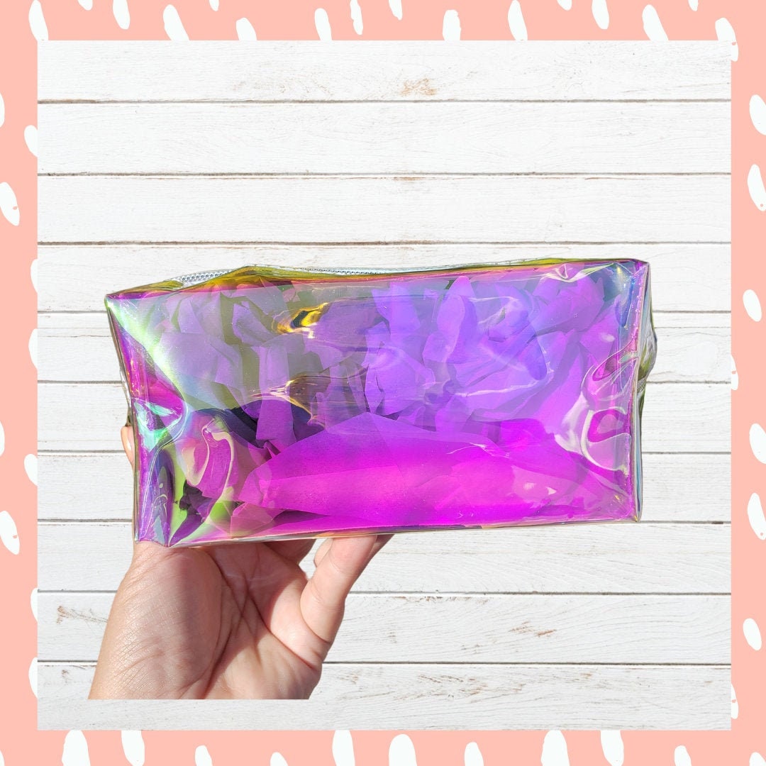 Personalized Holographic Makeup Bag Gift for Bride Etsy