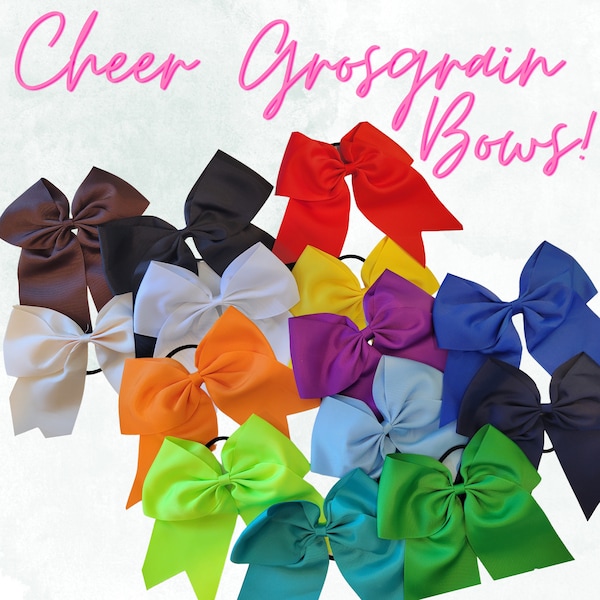 7-8" Large Cheer Hair Bows Ponytail Holder Handmade for Teen Girls Softball Cheerleader Sports