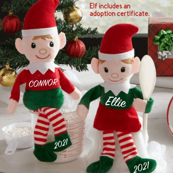 Muñeca de elfo de Navidad / Muñeca de elfo personalizada Niño Niña / Muñeca de elfo de felpa / Nombre personalizado personalizado / Elfo de juguete / Muñeca de elfo para niños de vacaciones