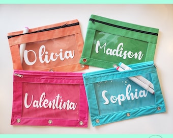 Personalized Supply Pouch | School Pouch | School Supplies | Personalized Pencil Case | School Supplies | Back to School | Binder Pouch