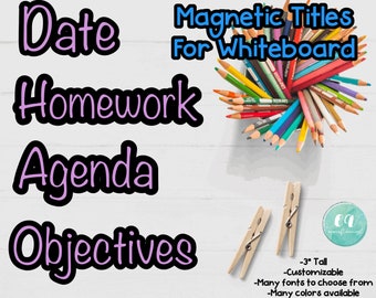 Classroom Magnets for Whiteboard | Magnetic Titles for Whiteboard | School Subject Magnets for Board | Teacher Supplies | Magnets for Class