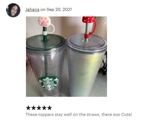 Straw Topper, Starbucks Straw Topper, Reusable Straw Topper, Straw Buddy,  Drink Straw Protector, Straw Tip Cover, Anti-dust, Splash Proof 