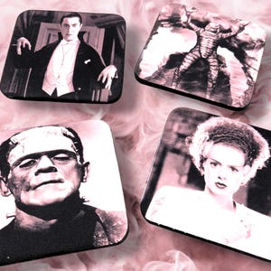 Universal Studios Classic Monsters Coasters -  set of 4 soft - Dracula, Frankenstein and more