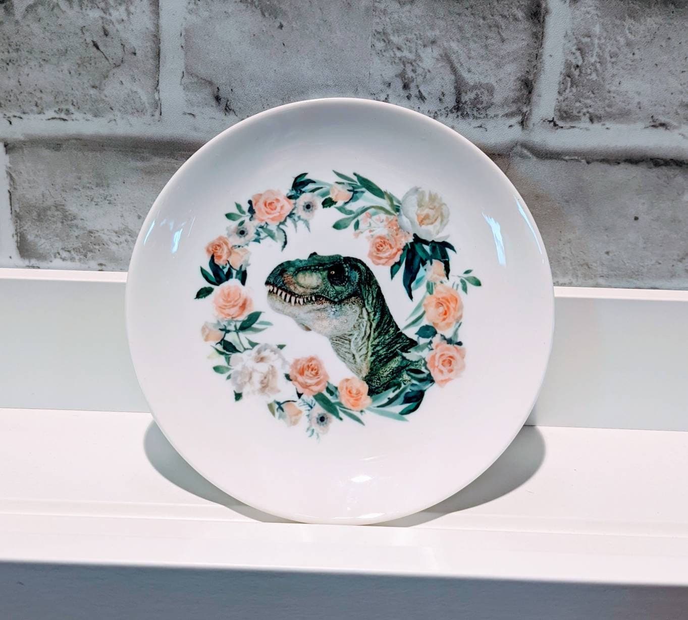 T-rex in Florals Printed Plate - 6