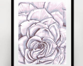 White Rose Abstract Art, Abstract Art print, Abstract Art Black and White, flower print, flower painting, flower art, Abstract Art Prints