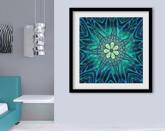 Green Abstract Flower print, Abstract art prints, Flower painting, Abstract wall art prints, flower art, flower print, wall art prints
