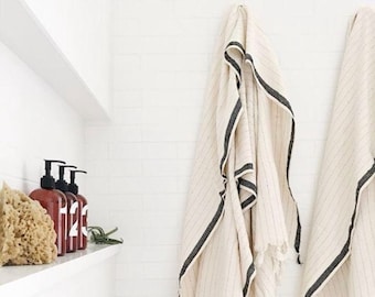 Silvia Luxurious Turkish Bath Towel | Rustic Farmhouse Home Decor 100% Turkish Cotton Towel | Large Towel