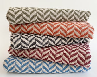 Amca Blanket 100% Turkish Cotton Throw Blanket, Sofa Throw, Blanket, Throw, Turkish Blanket, Chevron Woven Blanket