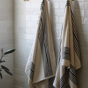 Melika Turkish Cotton Striped Turkish Hand & Bath Terry Towel Set for Home Decor image 6