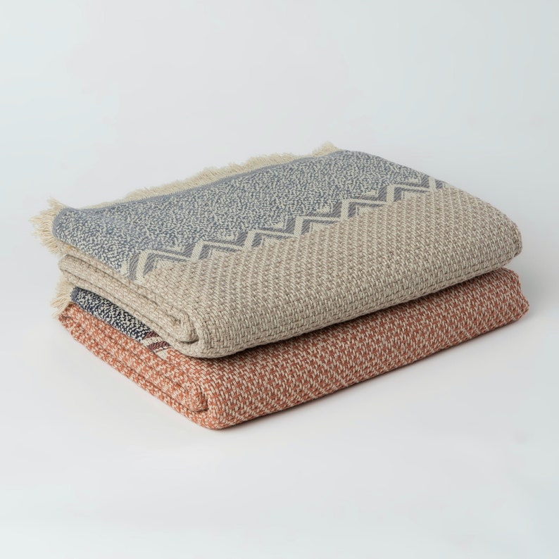 Dylan Linen and Cotton Turkish Throw Blanket image 4