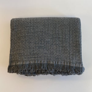 Arya Stonewashed 100 % Turkish Cotton Throw-Blanket / Throw blanket, Blanket, Throw, Sofa Throw, Turkish Blanket, Basket Weave Blanket image 7
