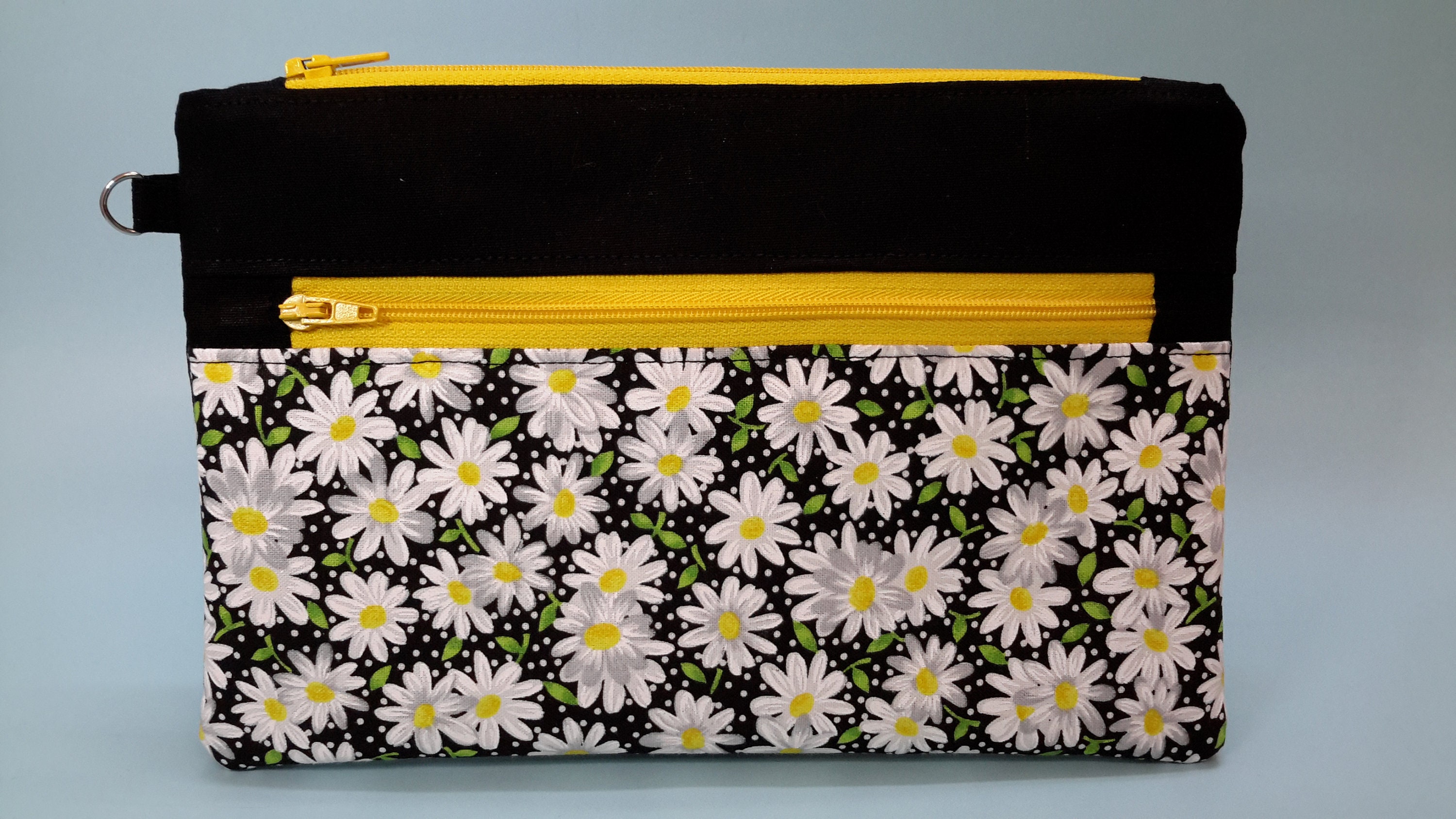 Daisy Flower Double Zipper Pouch Etsy