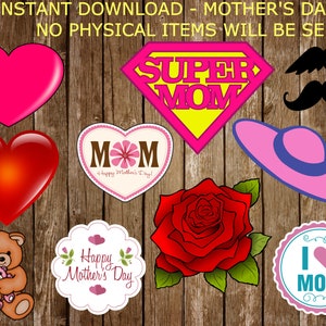Digital Mother&#39;s Day Props, Instant Download Mother&#39;s Day Props, Printable Mother&#39;s Day Props, Mother&#39;s Day