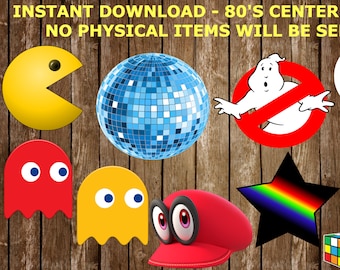 80&#39;s Party Printable Centerpiece Cutouts, 80&#39;s Party Instant Download, Digital 80&#39;s Centerpiece Cutouts, 80s Birthday Party, 80&#39;s Gift Idea