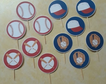 Baseball Cupcake Toppers, Baseball Birthday Party, Baseball Team Party, Baseball Baby Shower, Sports Cupcake Toppers, Sports Birthday Party