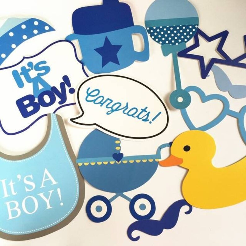It's A Boy Baby Shower Photo Booth Props, Gender Reveal Party, Baby