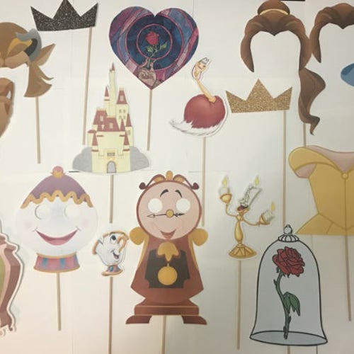 Beauty and the Beast Photo Booth Props Disney Princess Photo Etsy