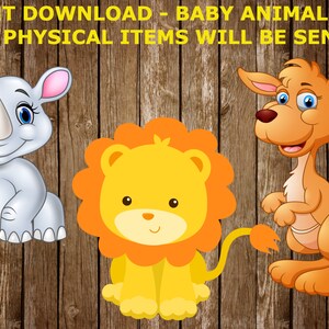 Jungle Baby Shower Printable Photo Booth Props, Jungle Baby Shower Instant Download, Baby Animal First Birthday Digital Photo Booth Props