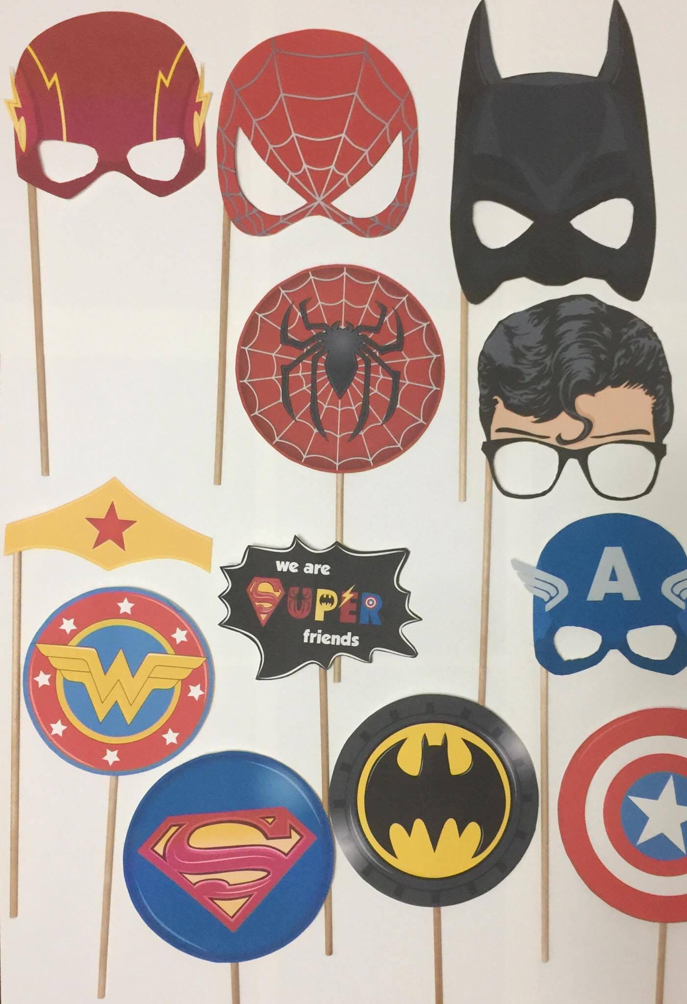 Superhero Photo Booth Props, Superhero Party, Superhero Birthday Party