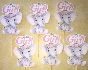 Baby Olifant It's A Girl Baby Shower middelpunt, It's A Girl Baby olifant middelpunt uitsparingen, It's A Girl Baby Shower Party Decorations