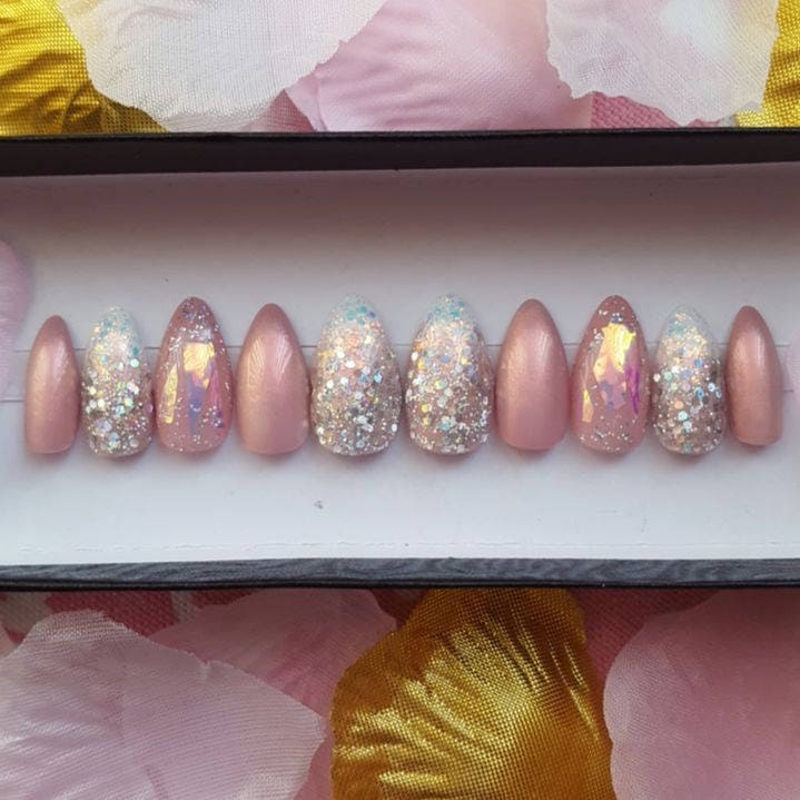 Glitter Ombre Fall Nails fake nails false nails press on | Etsy