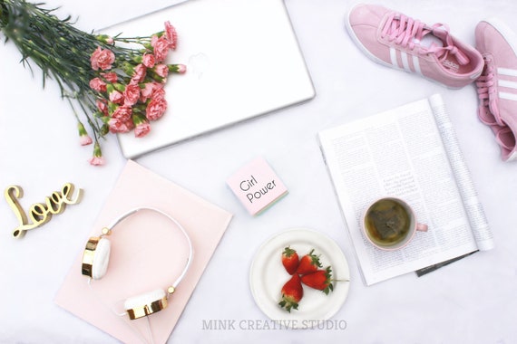 Styled Stock Photography Pink Carnation Flowers Pink