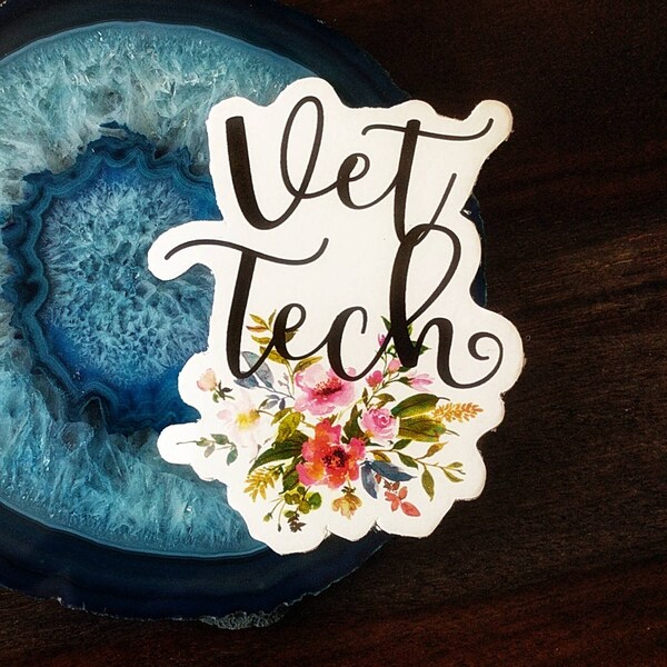 Vet Tech Sticker - Floral