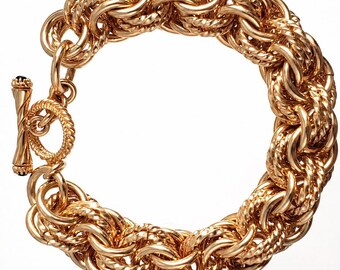 Bracciale a catena con ciondolo, bracciale in maglia di maglia per donna, gioielli regalo, gioielli bizantini, splendido regalo per lei, bizantino