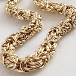 Iconic Byzantine Chain Necklace, Byzantine Chainmail, Jewelry Gifts, Byzantine 18K Chain, Byzantine Gold Chain