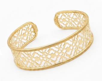 Pattern Cuff Bracelet Adjustable Open Bangle Statement Jewelry Gift