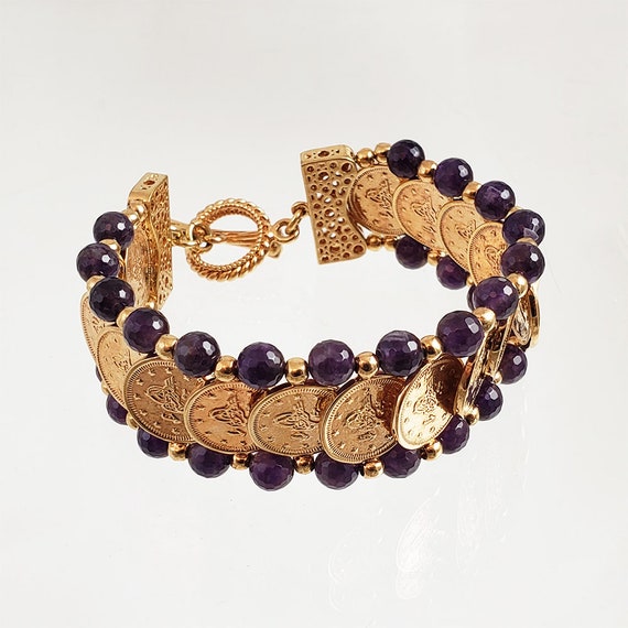 18k Gold Plated Sterling Silver Double Strand Lapis Bead Bracelet Bolo Bracelet 18k Gold Plated Sterling Silver Double Strand Lapis Bead Bracelet Bolo Bracelet