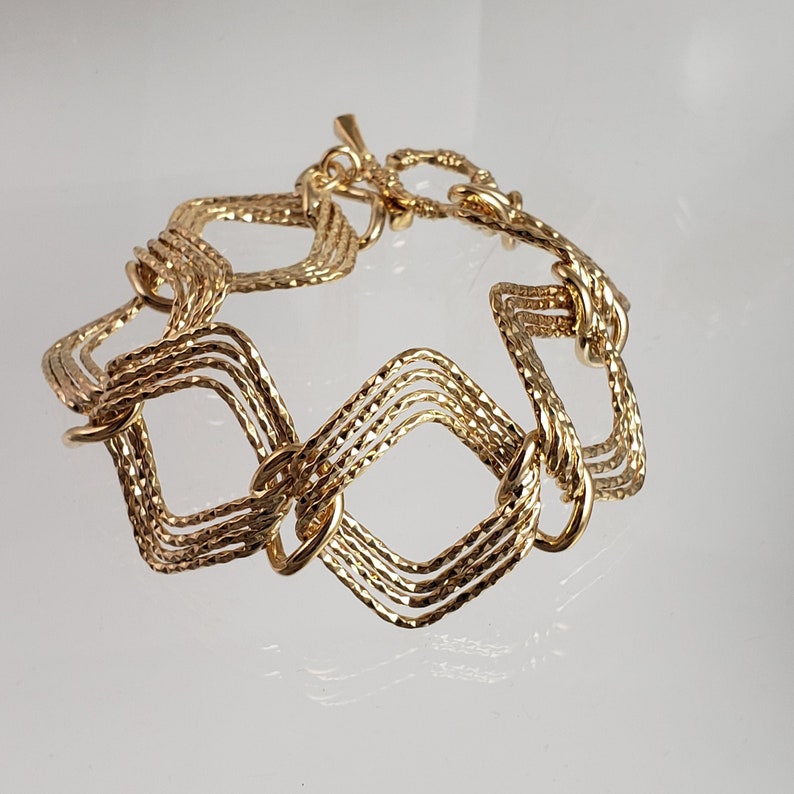 18k Gold Chain Bracelet, Classic Statement Bracelet, Chunky Bracelet, Large Link bracelet, Trendy Jewellery 2024 - Jewelry - TurkishBling