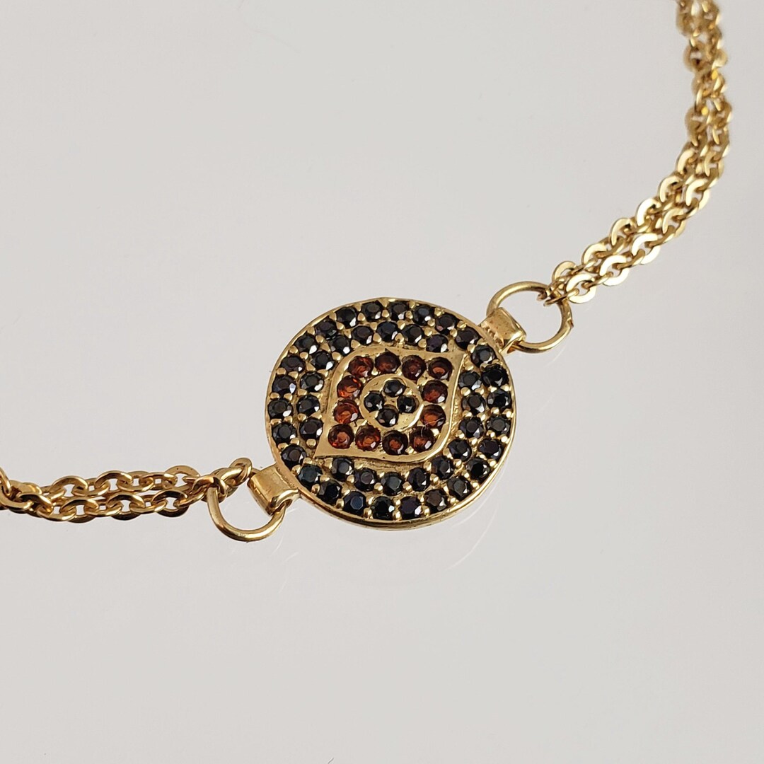 Enchanting Evil Eye Gold Bracelet, Turkish Nazar Bracelet, Protection — free download