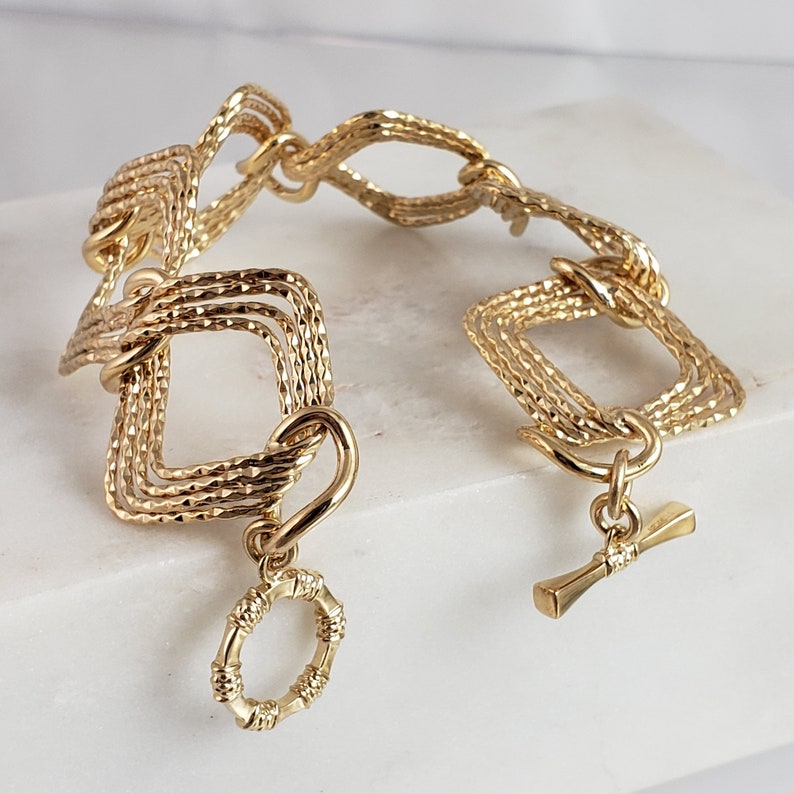18k Gold Chain Bracelet, Classic Statement Bracelet, Chunky Bracelet, Large Link bracelet, Trendy Jewellery 2024 - Jewelry - TurkishBling