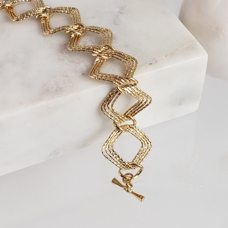 18k Gold Chain Bracelet, Classic Statement Bracelet, Chunky Bracelet, Large Link bracelet, Trendy Jewellery 2024 - Jewelry - TurkishBling