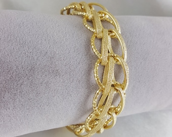 Italienisches Armband Oval Link Armband Komplizierte Verriegelung, Interlocked Kettenarmband, Vintage Zeitlose Eleganz, Chunky Luxuriöses Geschenk mom