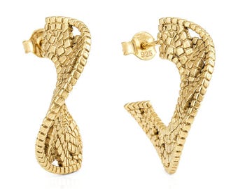 Mosaic Inspired Sculptural Hoop Earrings, Textured Statement Earrings