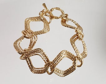 18k Gold Chain Bracelet, Classic Statement Bracelet, Chunky Bracelet, Large Link bracelet, Trendy Jewellery 2024