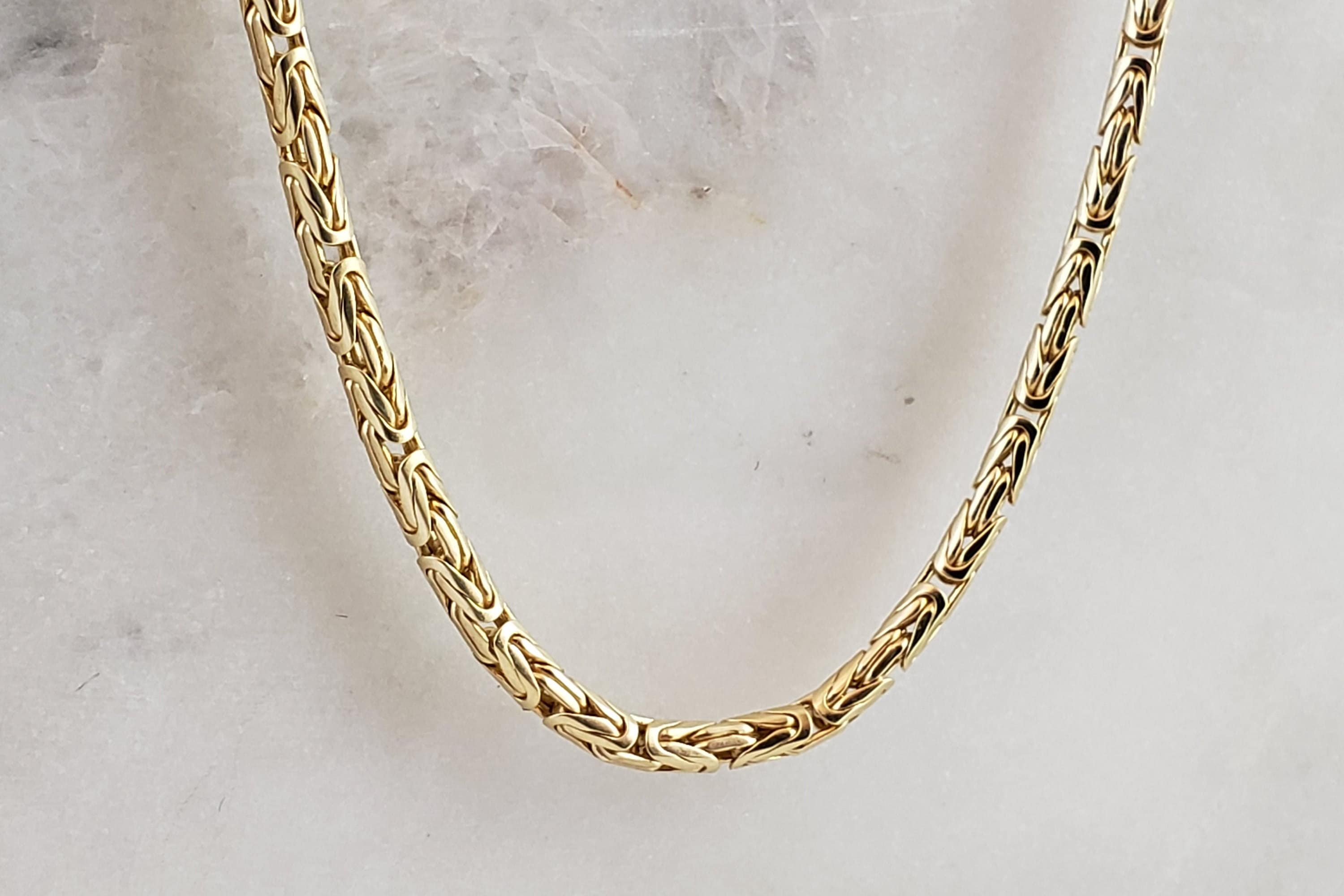Gold byzantine shop chain necklace