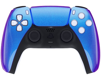 Coque de boîtier avant du pavé tactile bleu violet caméléon pour contrôleur ps5, coque de remplacement de bricolage pour contrôleur ps5, couvercle de pavé tactile personnalisé