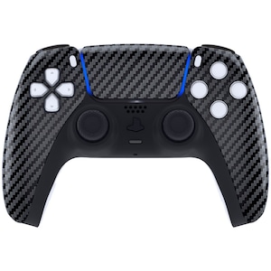 Graphite carbon fiber pattern touchpad front housing shell for ps5 controller, diy replacement shell for ps5 controller, custom touch pad