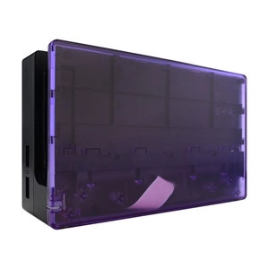 Clear Purple Faceplate für Nintendo Switch Dock, DIY Ersatzgehäuse Shell für Nintendo Switch Dock Reparaturkits für NS Switch Switch
