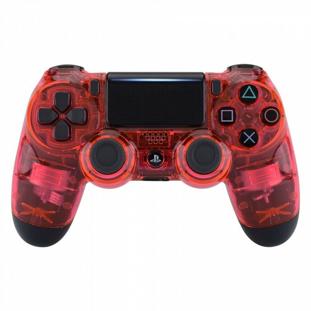 Transparent Clear Red Front Housing Shell Cover for PS4 Slim PS4 Pro ...