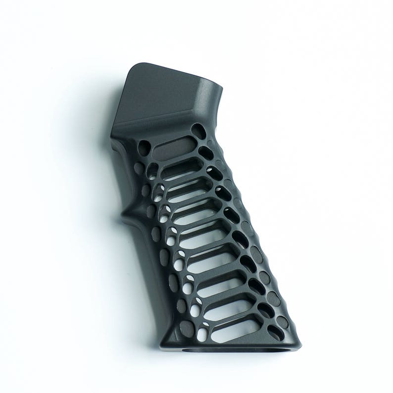 AR-15 Aluminum Grip Cobra Skeleton BLACK image 1.
