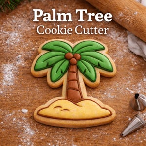 Cortador de galletas con forma de palmera - Galleta playera, galleta tropical – Impresión 3D