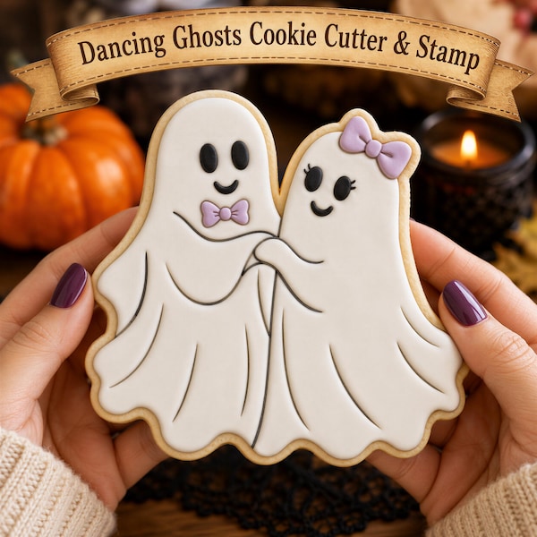 踊る幽霊のクッキー型｜スタンプ、かわいいハロウィン｜お菓子作りのための不気味なウェディングベーキングツール