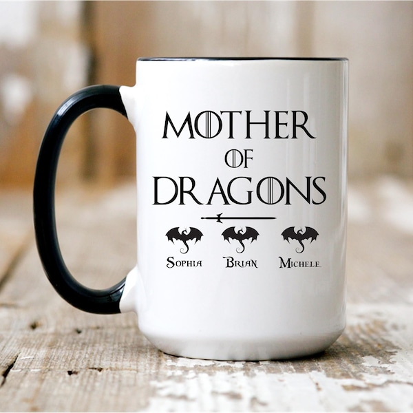 Mother of Dragons Personalized Coffee Mug | 15oz | Game of Thrones Inspired | Great Mother's Day Gift !
