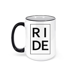 RIDE Coffee Mug with #LEADERBOARD name - 15oz | Great Gift ! | Peloton Inspired